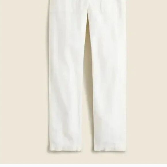 J. Crew bx764 Seaside cargo pant in linen-TENCEL™ lyocell blend White NWt 12P - Picture 2 of 12